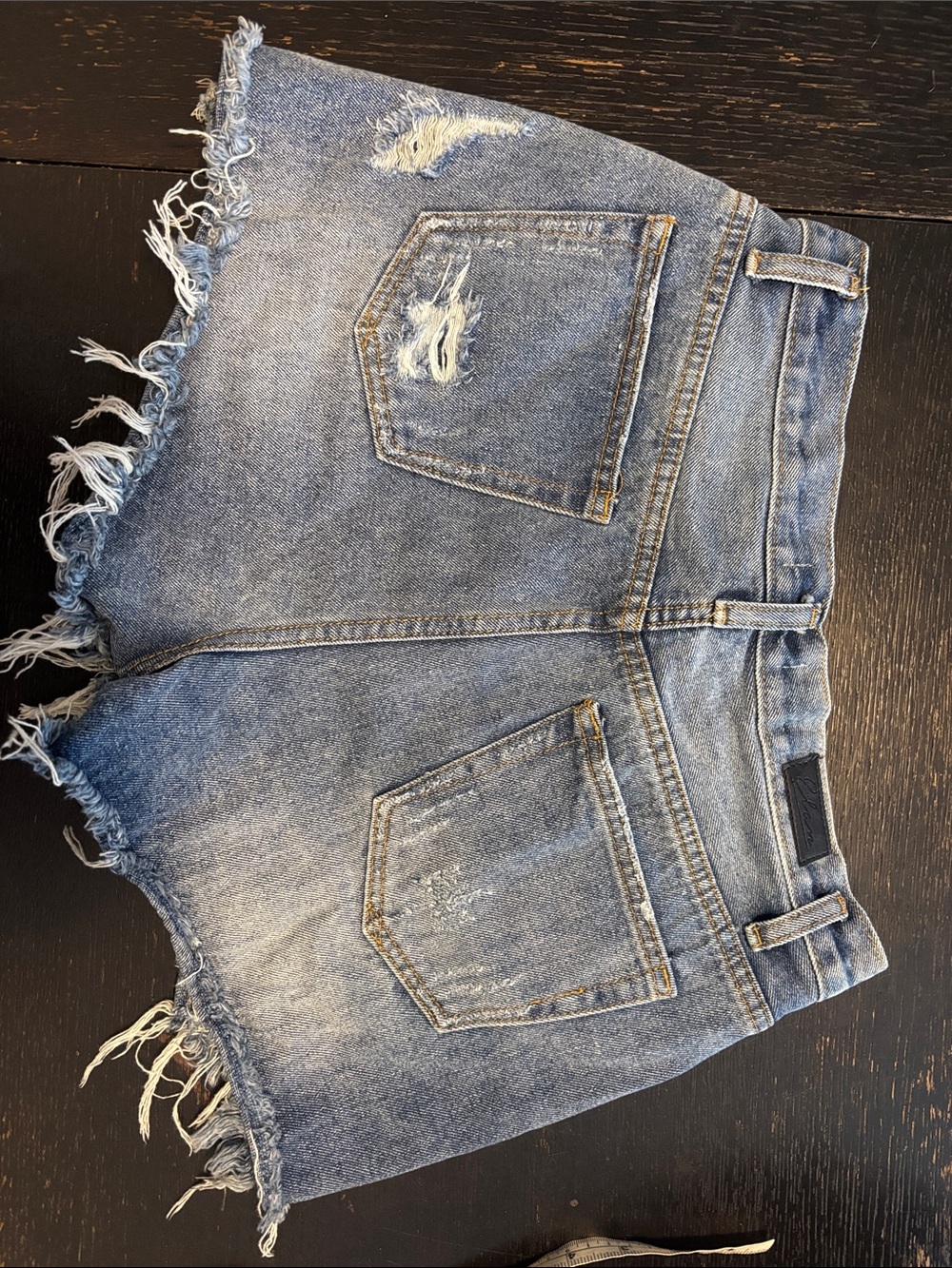 Elan Distressed Light Blue Denim Jean Shorts - Picture 2 of 2